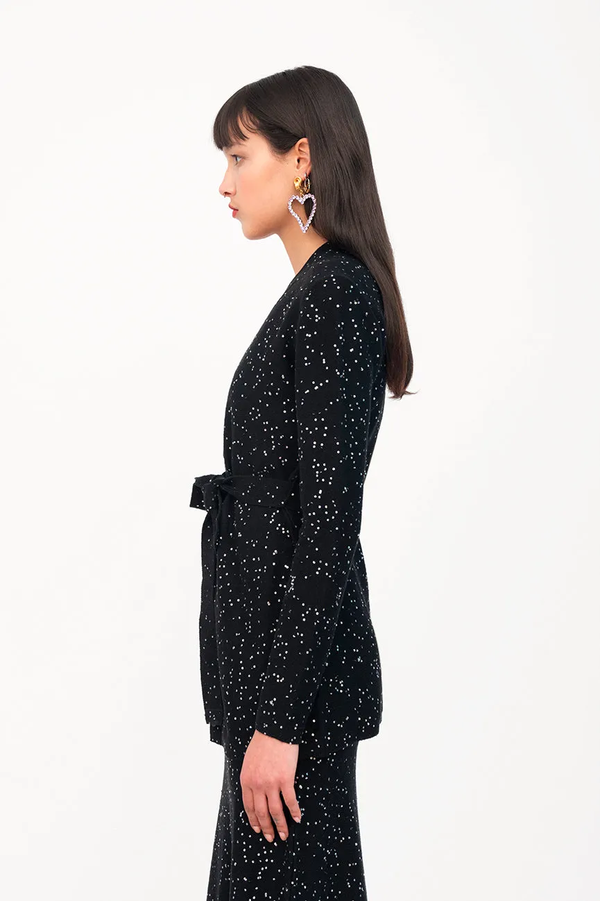 Black Sequins Cardigan