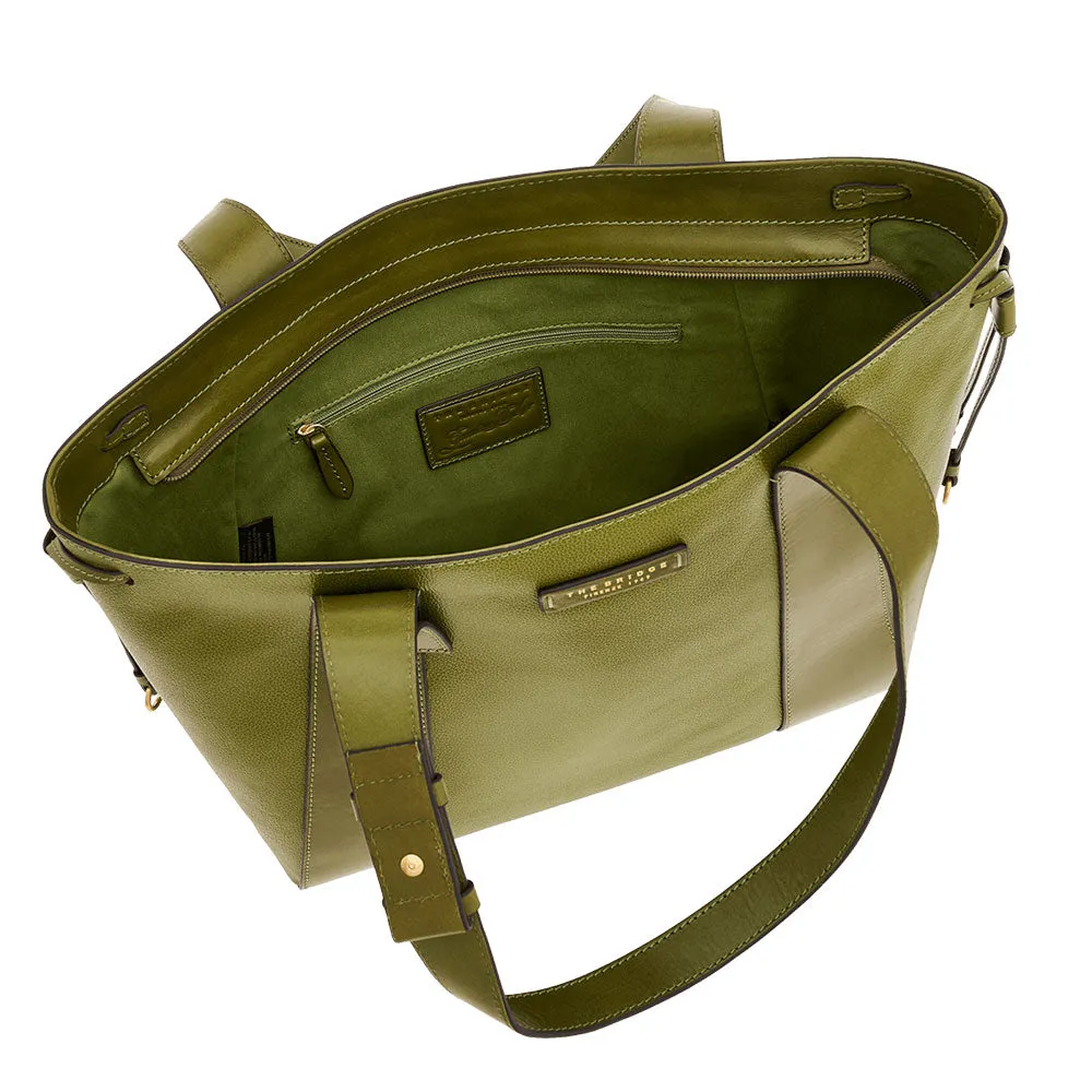 Borsa Donna Shopper THE BRIDGE linea Carlotta in Pelle Verde Fico