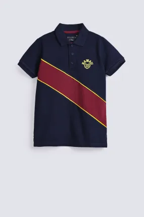 BOYS CONTRAST PANEL POLO