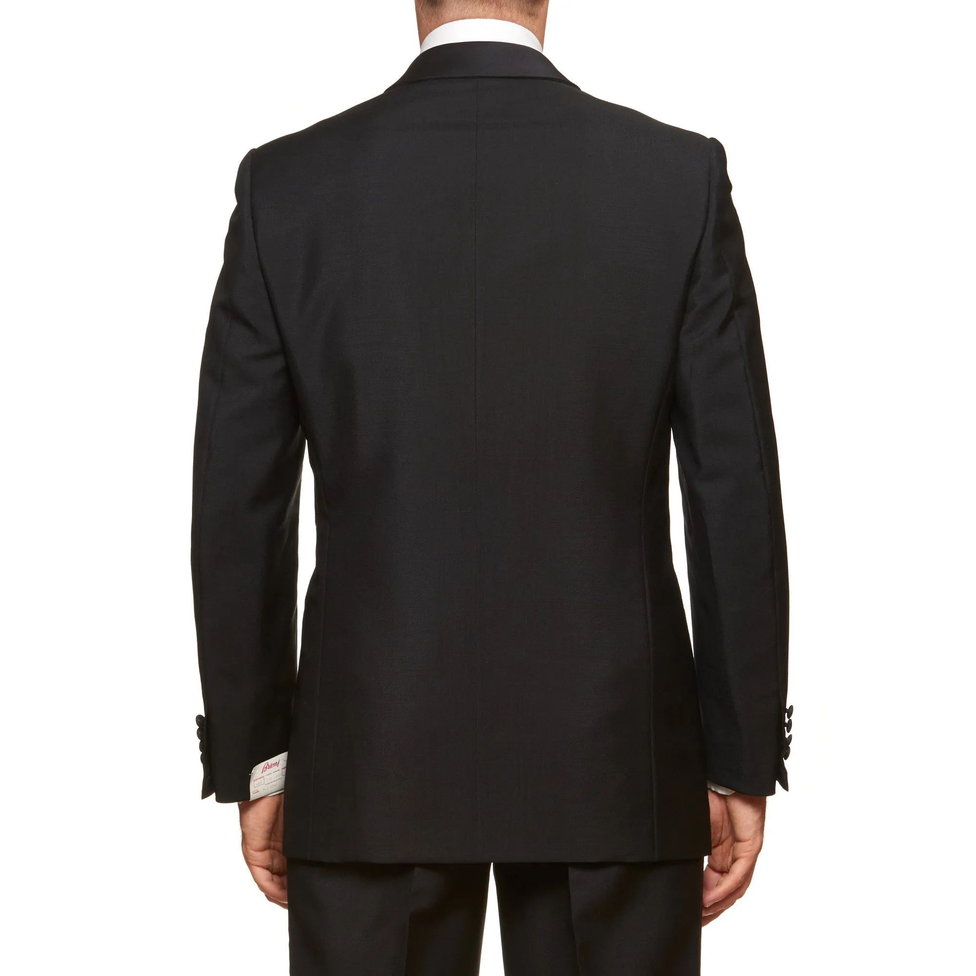 BRIONI "ALCIONE" Handmade Black Mohair-Wool Shawl Collar Tuxedo Suit EU 50 NEW US 40