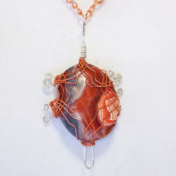 Calinda Wire Wrap Cabochon Pendant Necklace