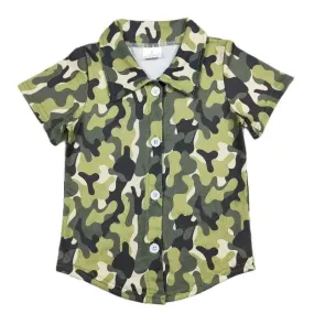 Camo Collared Boys Button Down Western Shirt - Kids Clothes