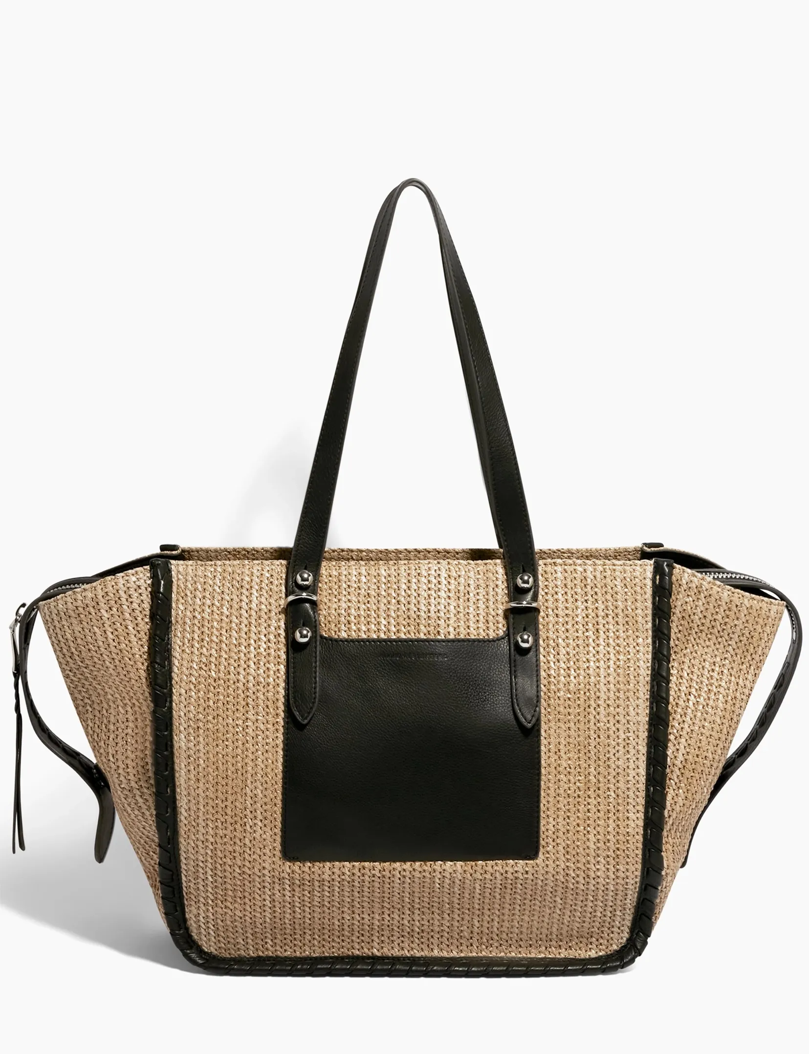 Casablanca Raffia Large Tote, Black