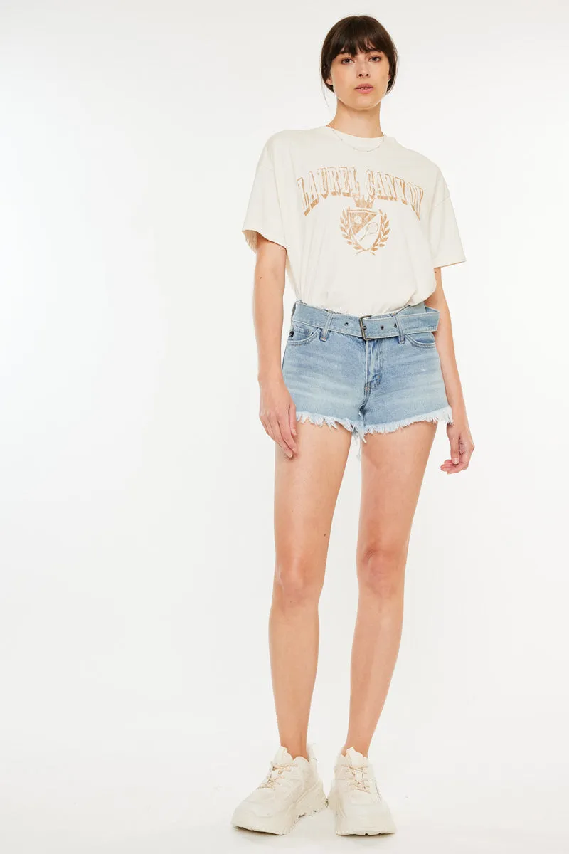 Cassie Mid Rise Belted Shorts