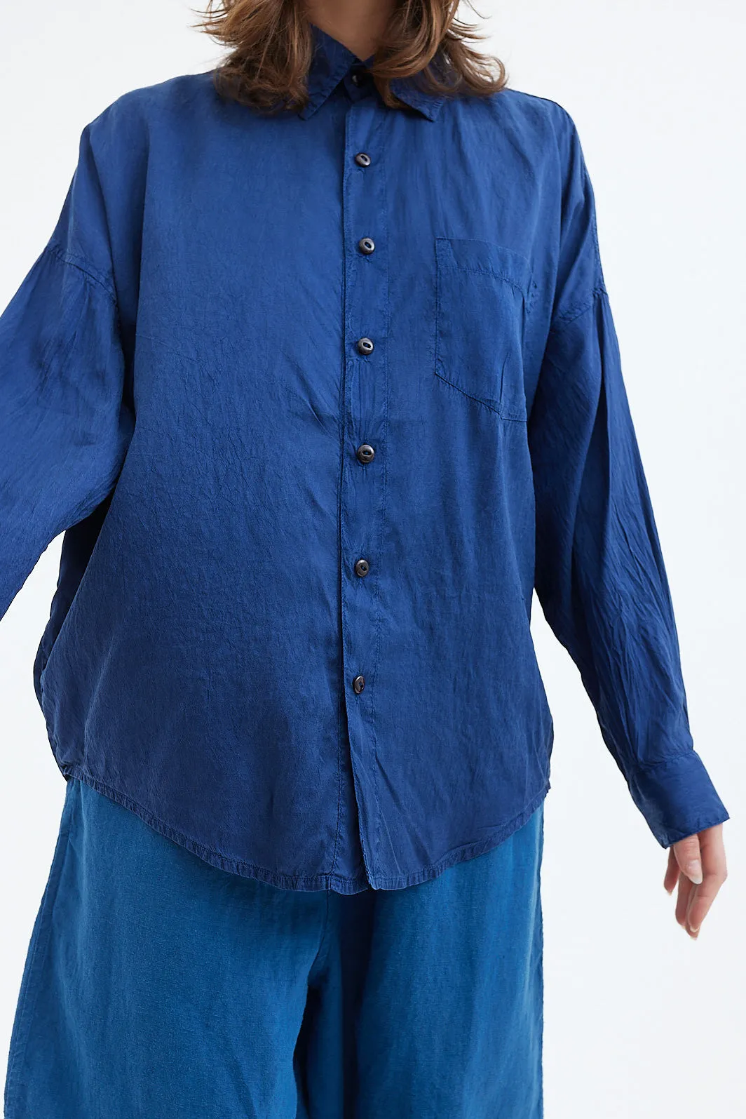 Chez Vidalenc -  Shirt - Silk Taffel AXL - Blue Proto