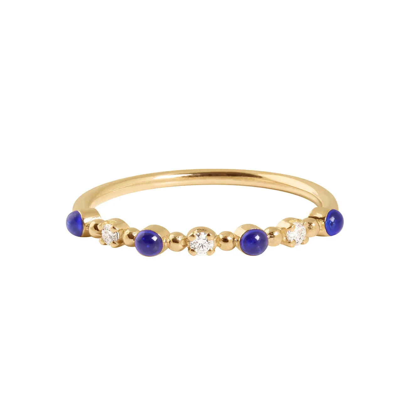 Classic Gigi 3 Diamond Lapis Ring, Yellow Gold, Size 5.25