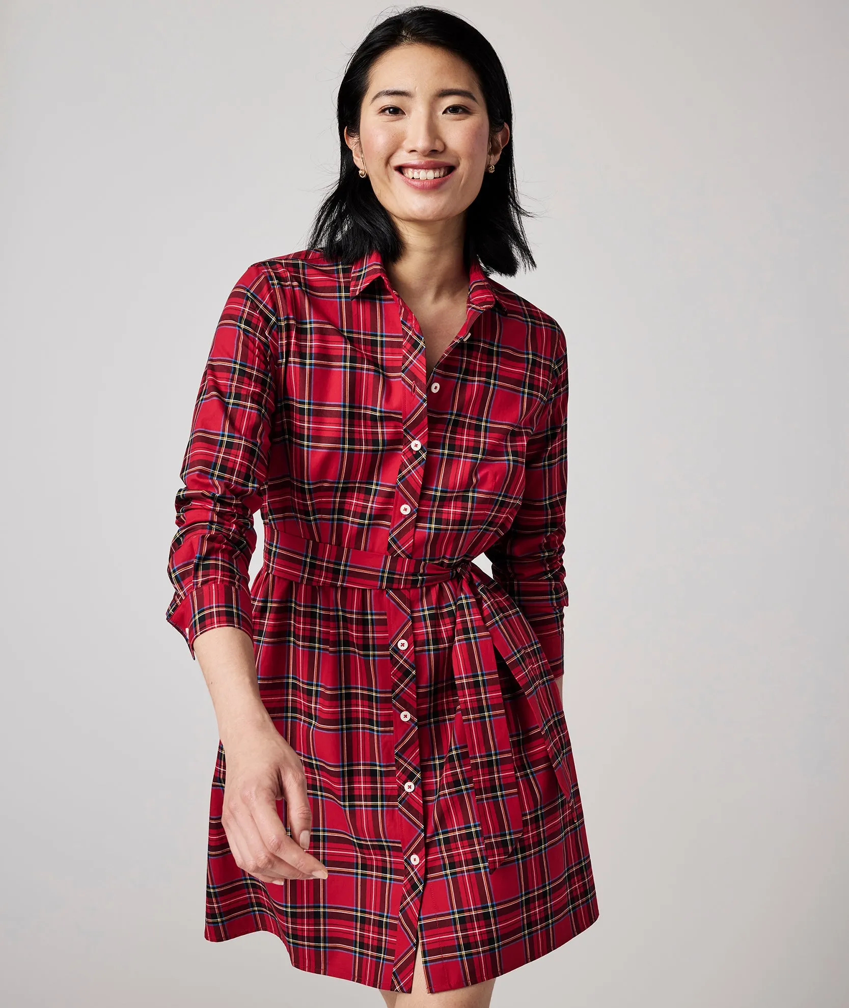 Cotton Plaid Cassie Shirt Dress - FINAL SALE