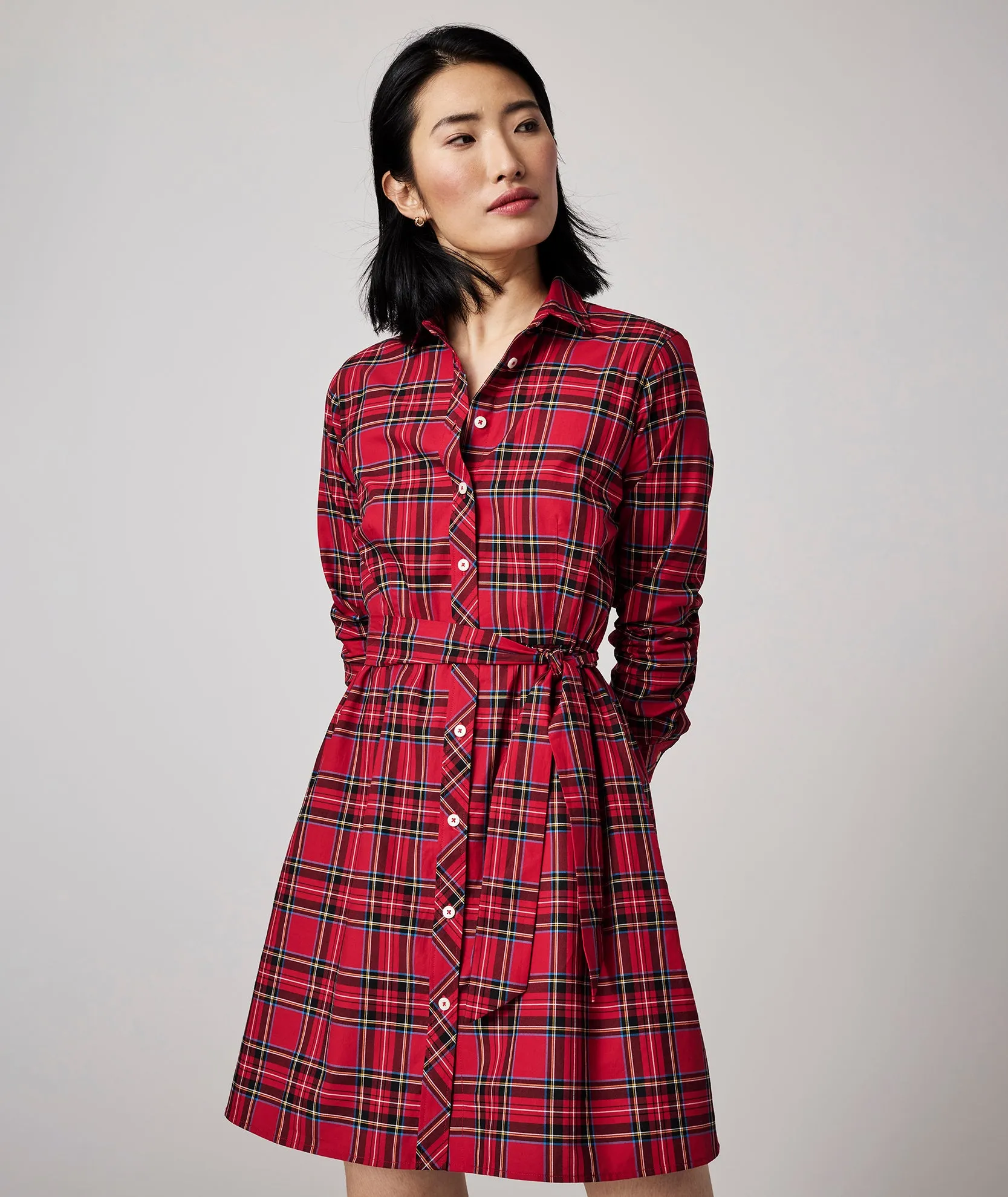 Cotton Plaid Cassie Shirt Dress - FINAL SALE