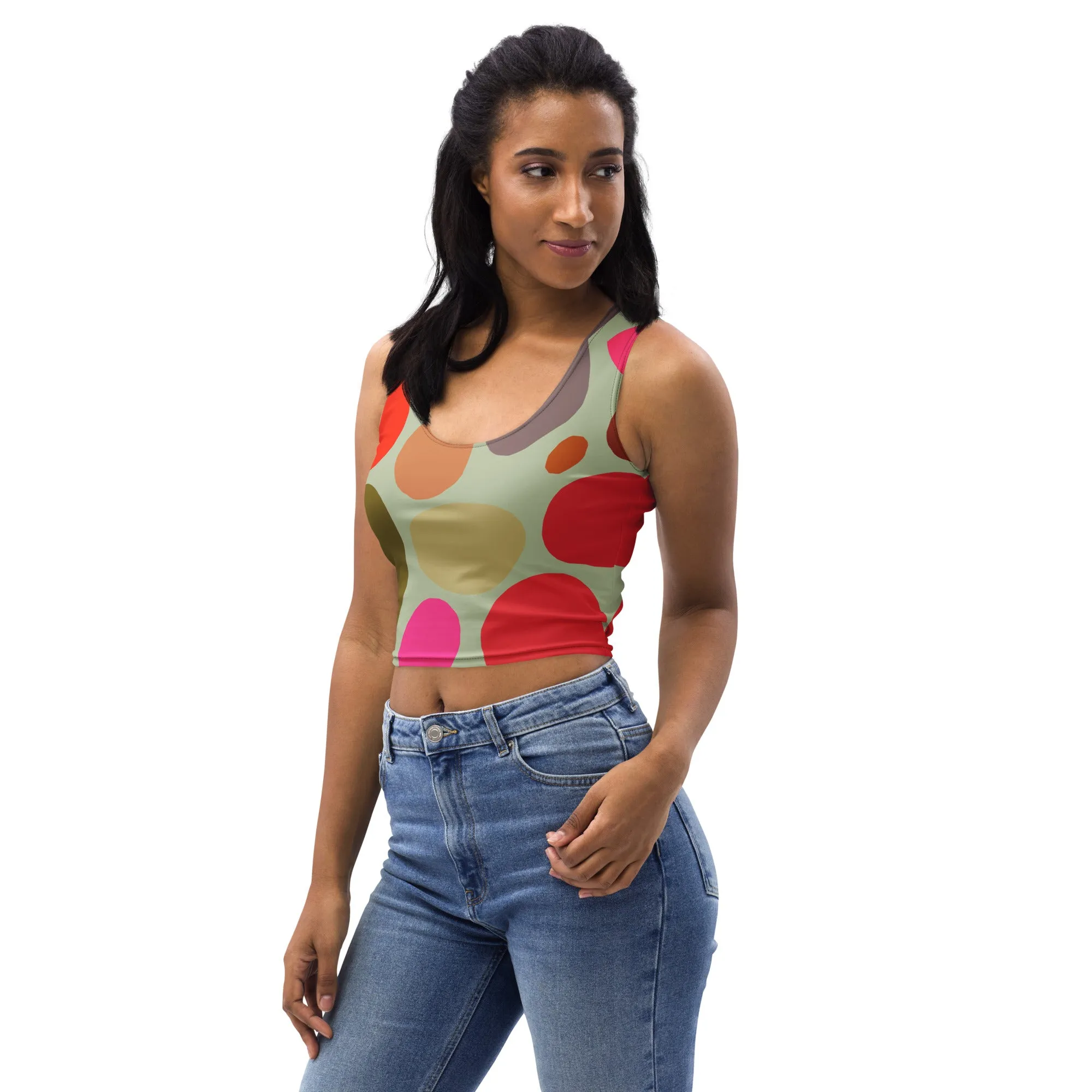 Crop Top - Multi-colored Stones