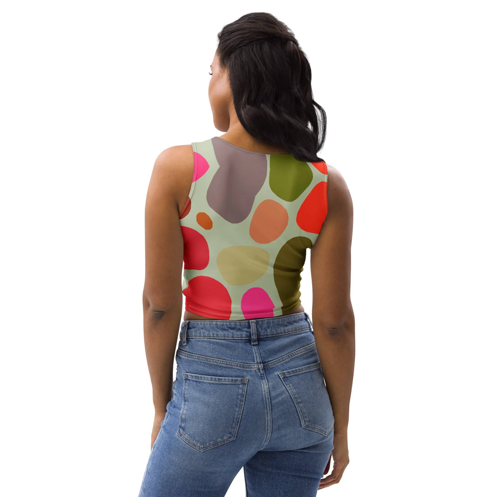 Crop Top - Multi-colored Stones