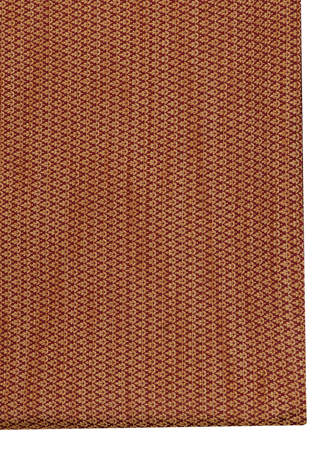 Dobby Jacquard Maroon and Beige Silk Blend Fabric