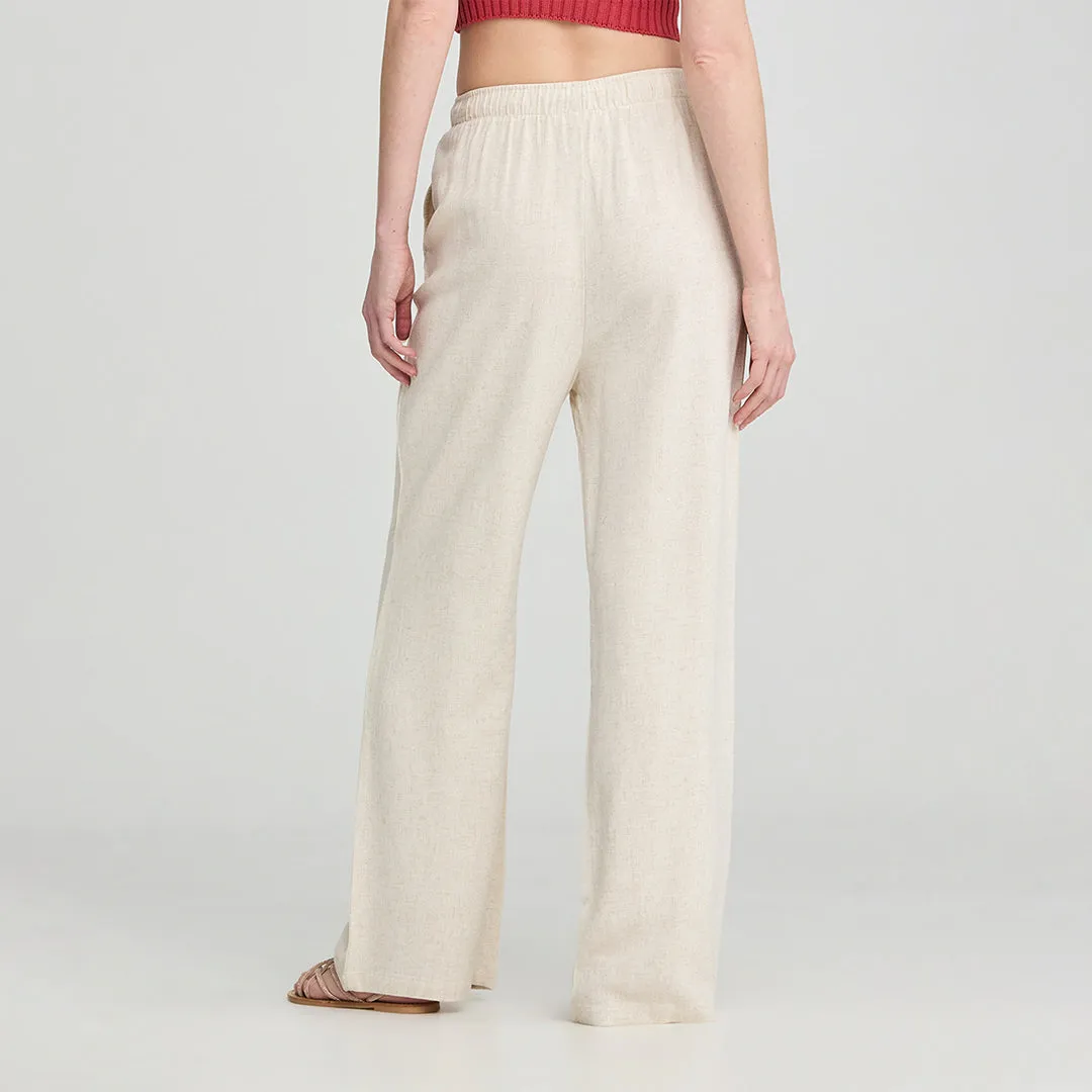 Drawstring Waist Wide Leg Trousers