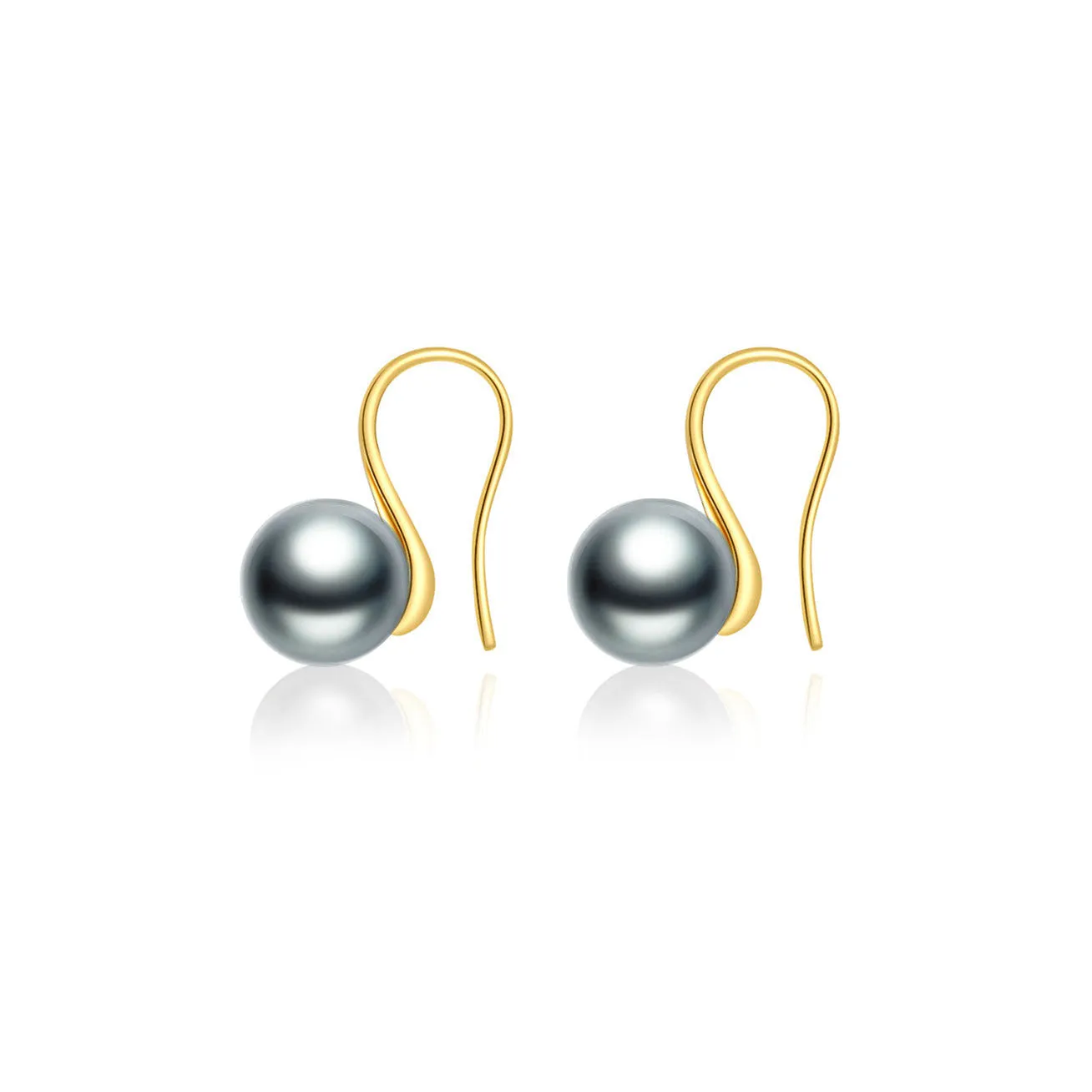 Elegant 18K Solid Gold? Tahitian Pearl Earrings KE00089