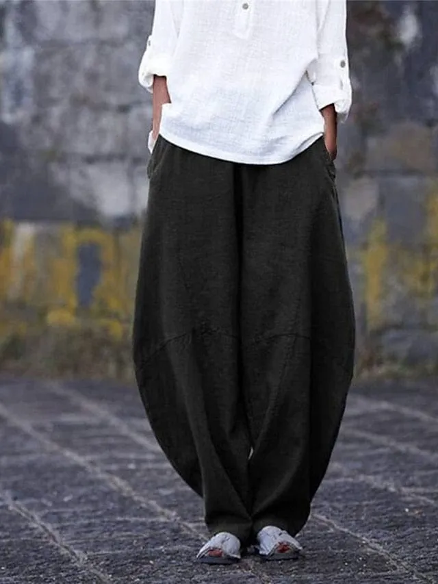 Elegant Black Wide Leg Chinos Pants for Women