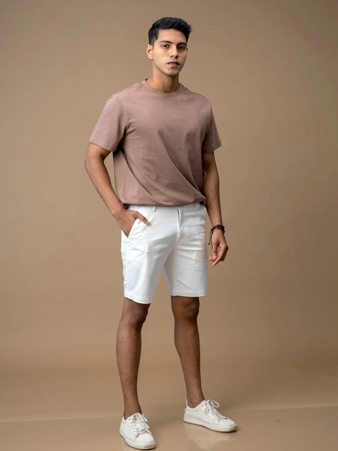 Essential Stretch Cotton White Shorts - Stroll