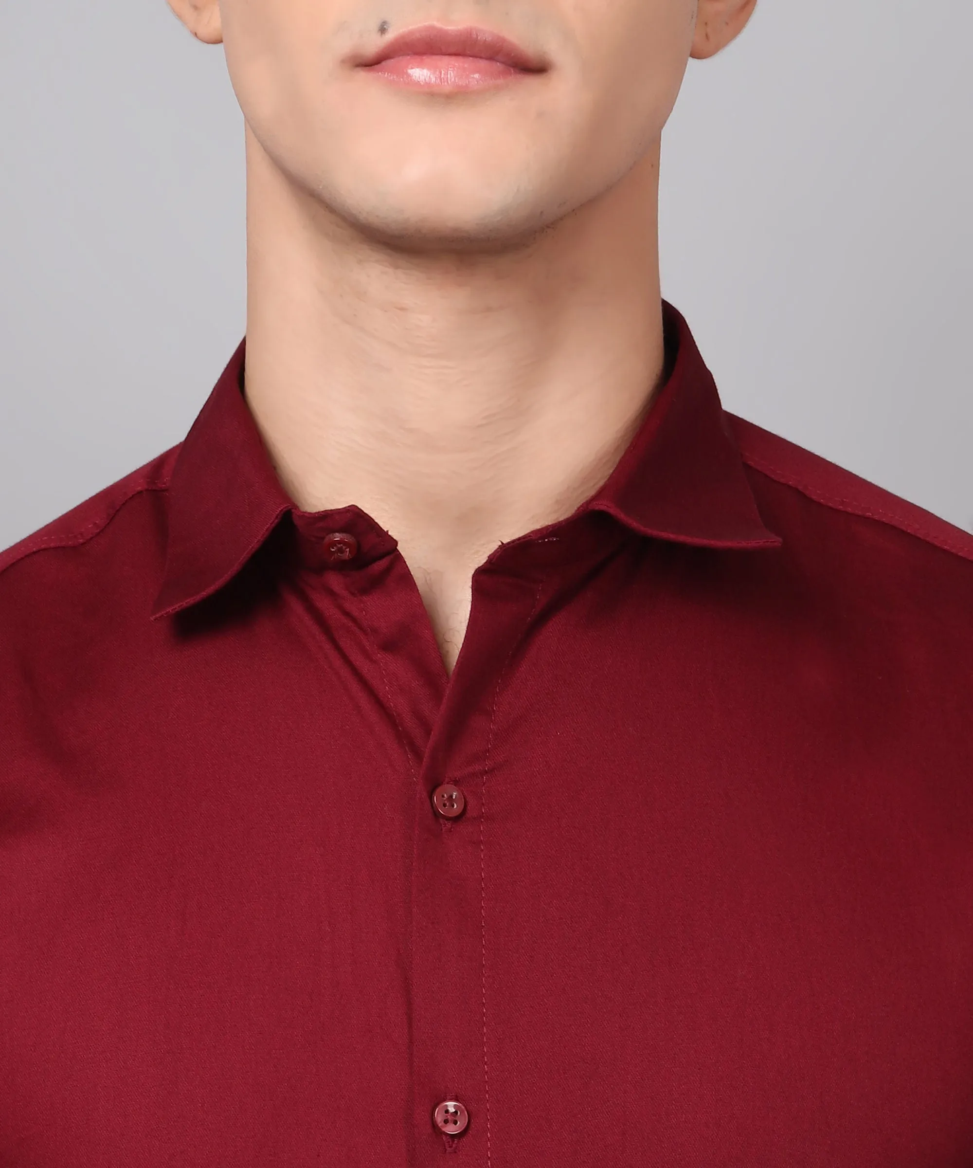 Exclusive TryBuy Premium Maroon Button-Up Shirt for Men