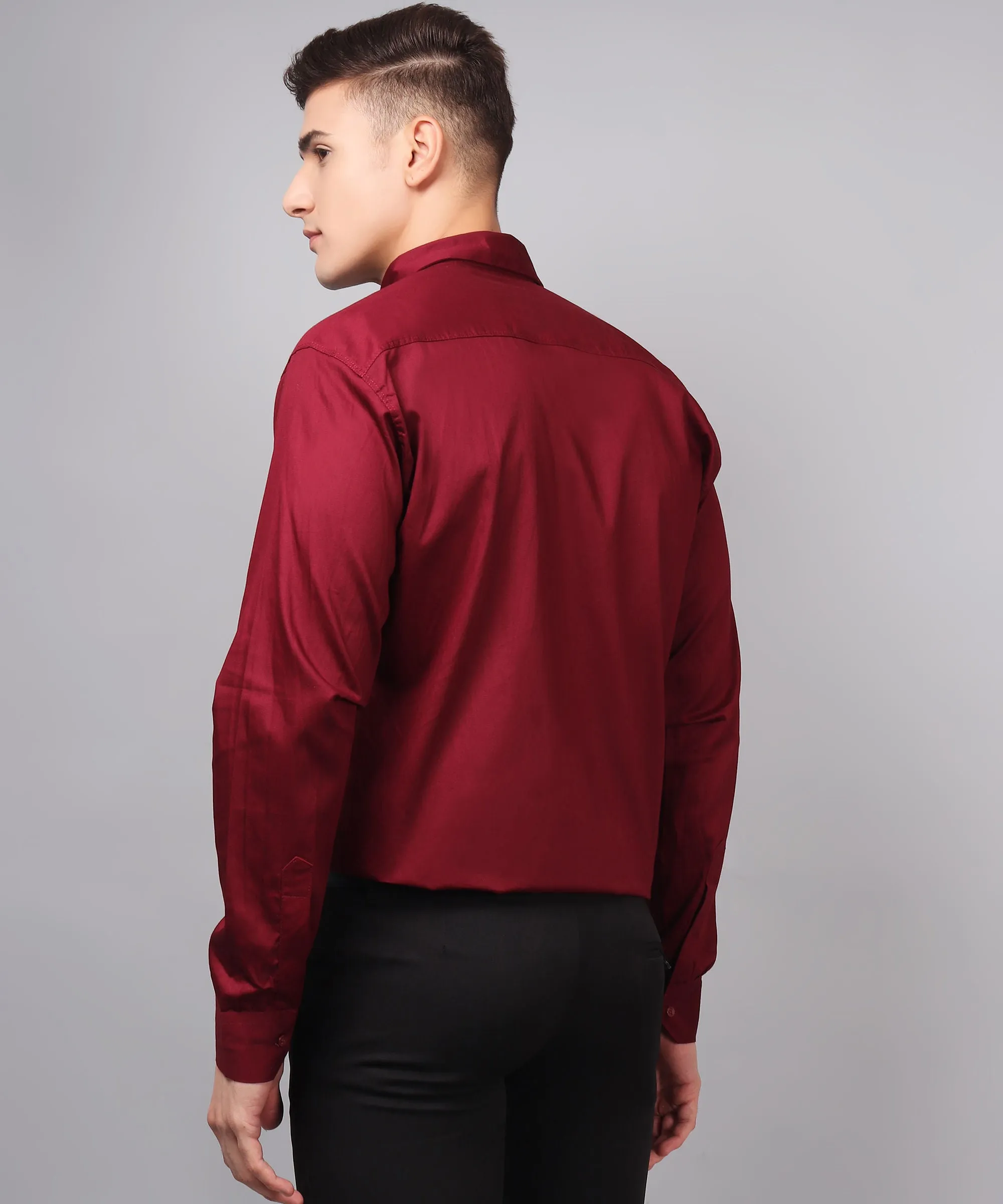 Exclusive TryBuy Premium Maroon Button-Up Shirt for Men