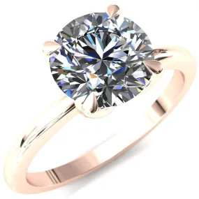 Felicity Round Lab-Grown Diamond Center Stone 4 Claw Prong Petal Basket Engagement Ring