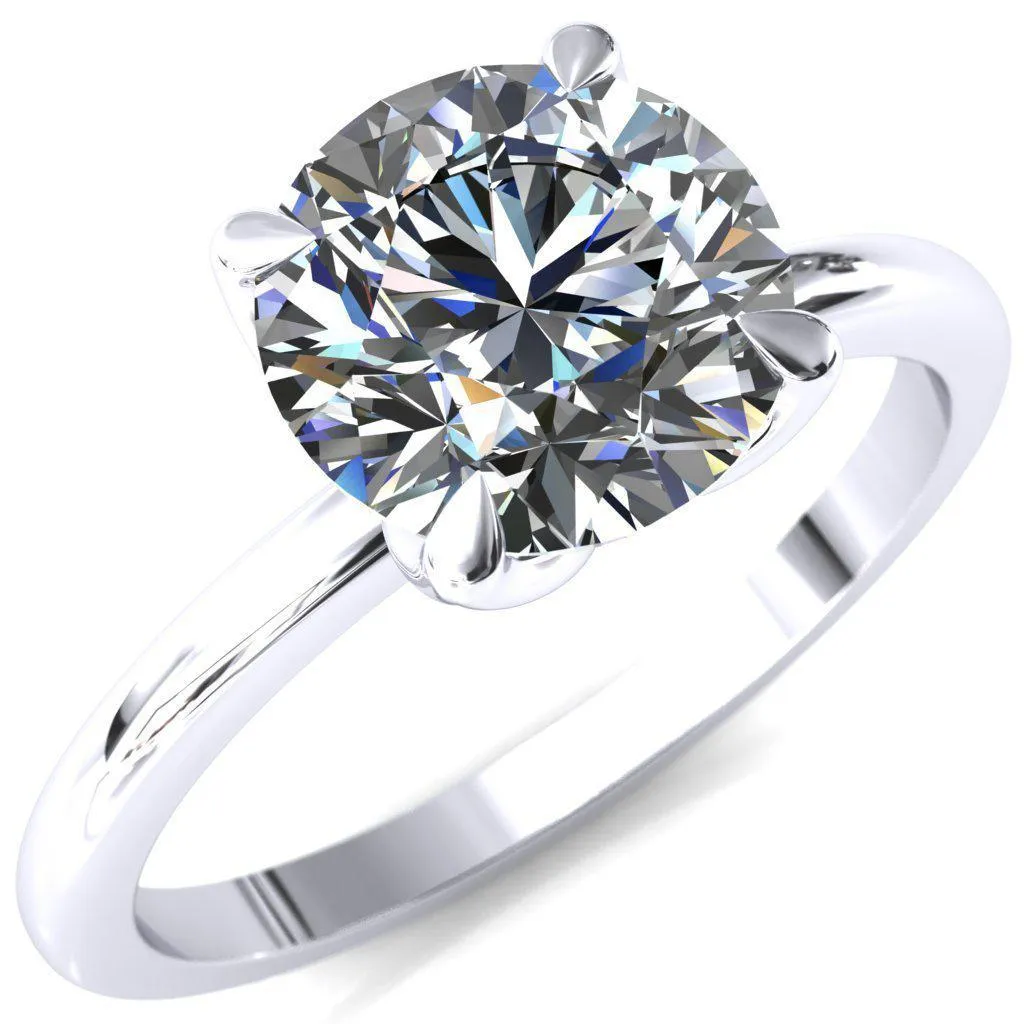 Felicity Round Lab-Grown Diamond Center Stone 4 Claw Prong Petal Basket Engagement Ring