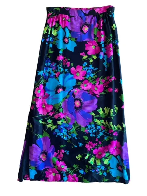 Fluorescent Floral Maxi Skirt