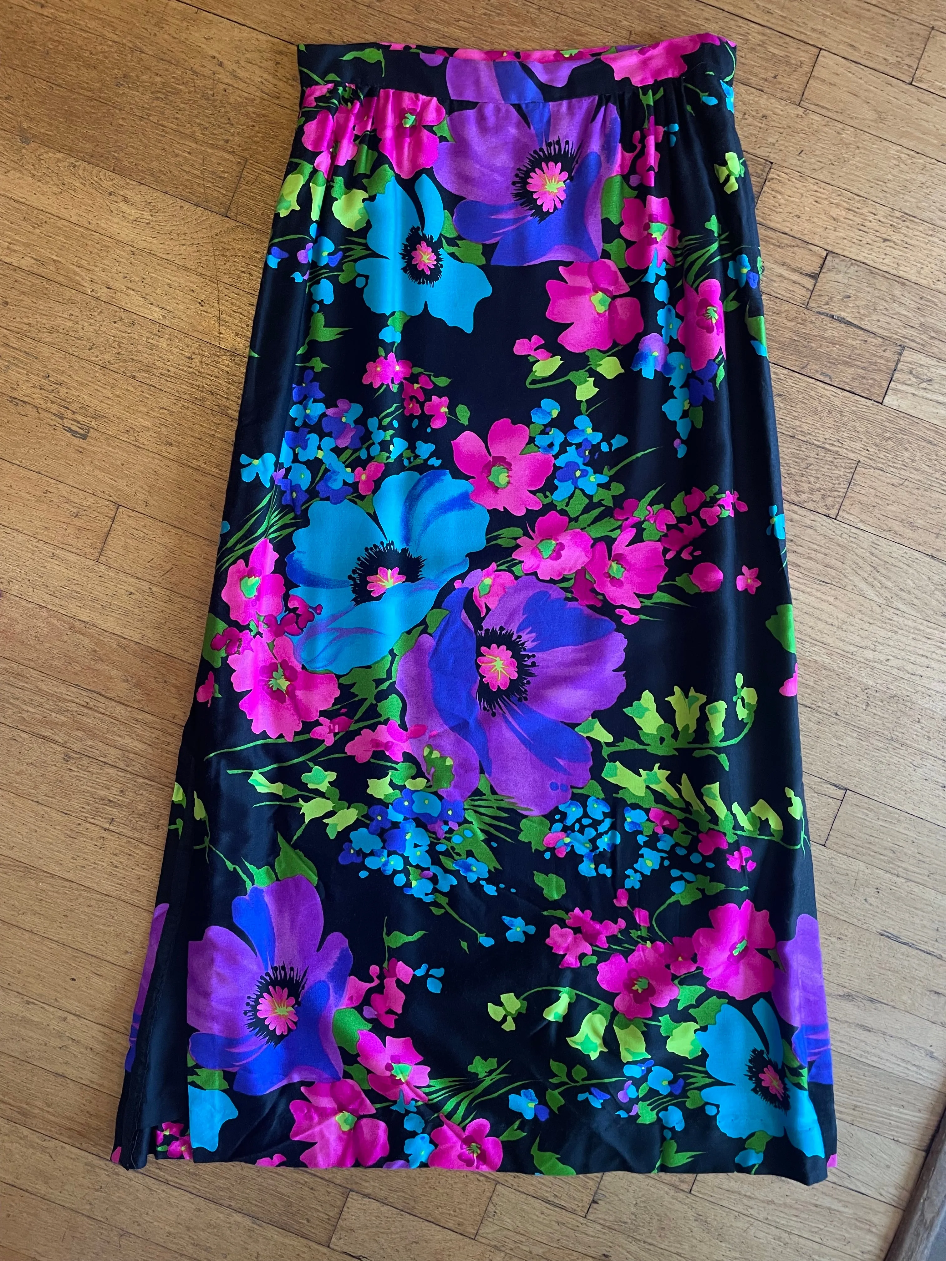 Fluorescent Floral Maxi Skirt