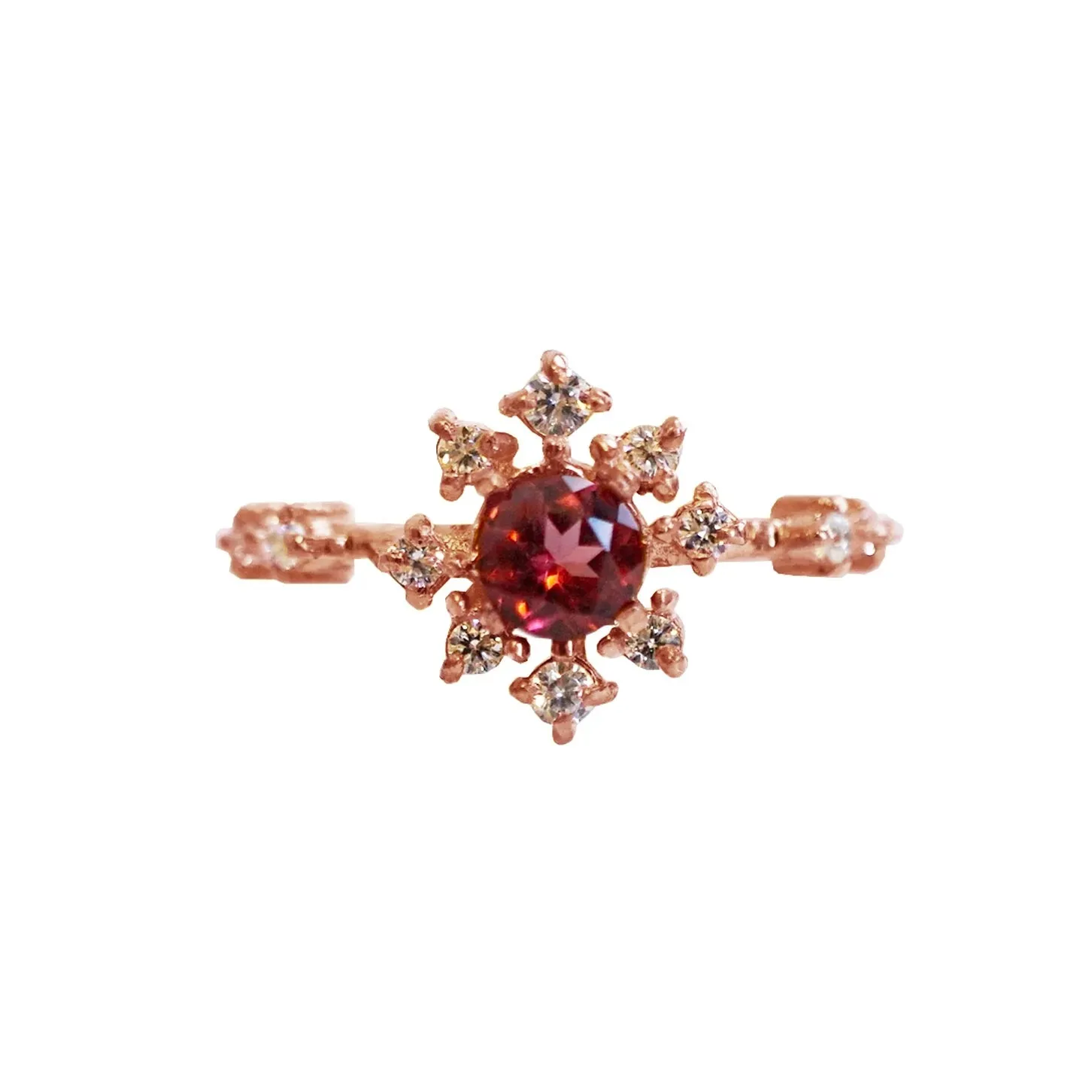 Garnet Rose Thorn Ring