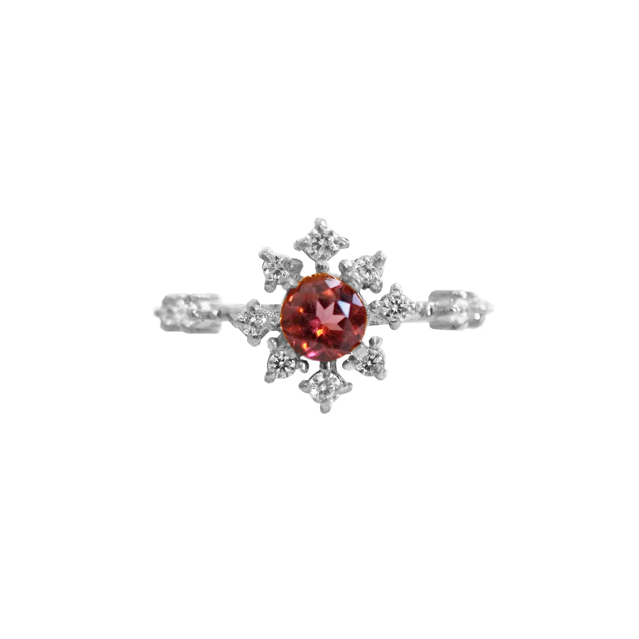 Garnet Rose Thorn Ring