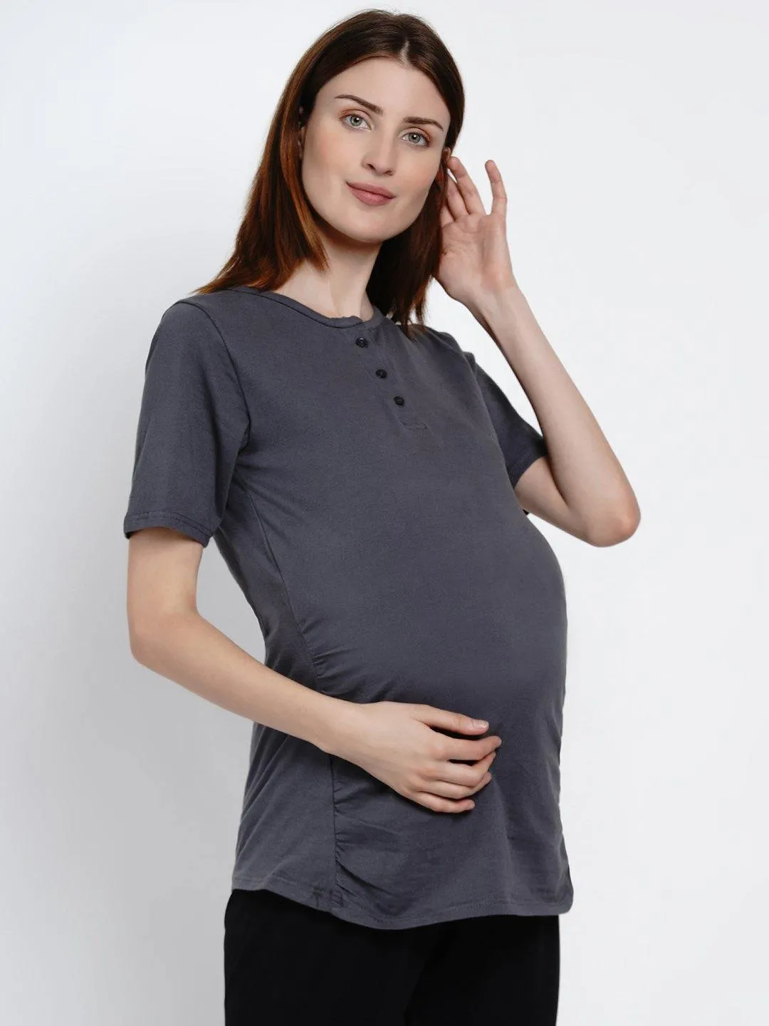 Grey Maternity Top