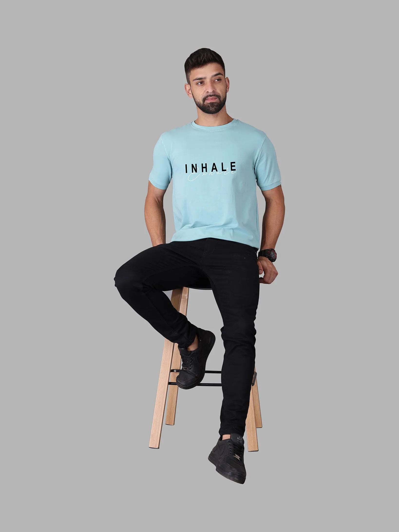 Inhale Exhale Crew Neck T-shirt