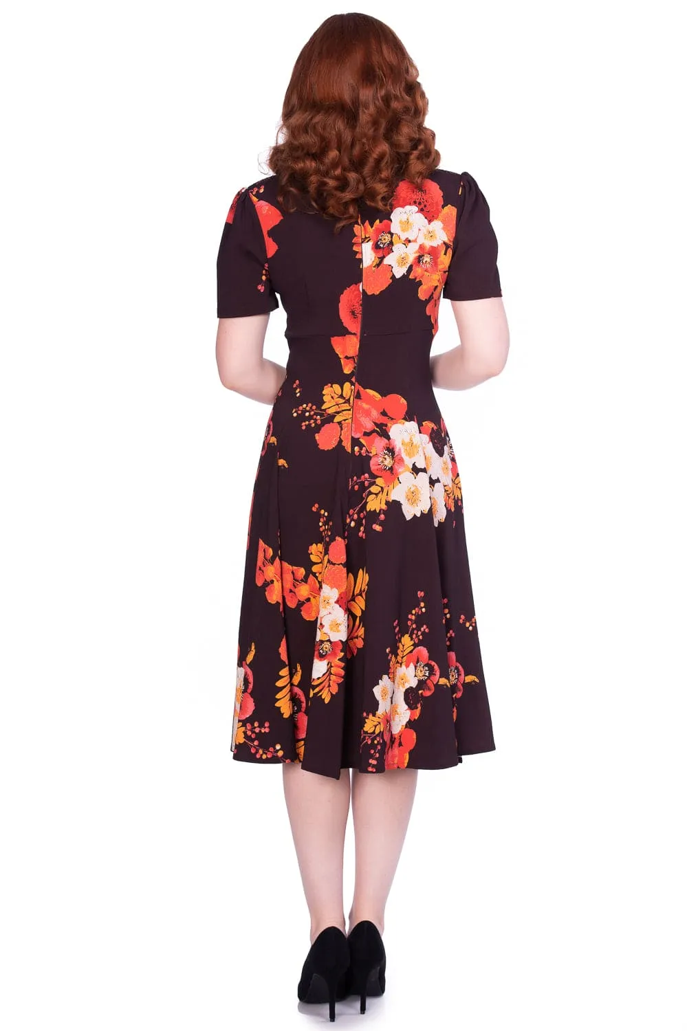 Izzy Burgandy Midi Dress with Self Fabric Neck Tie