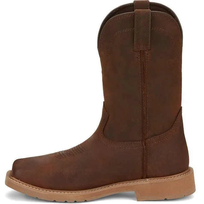 Justin Men's Buster 11 Steel WP Western Work Boot -Brown- SE3101