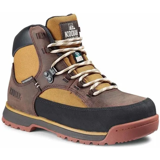 Kodiak Women's Greb Classic Steel Toe WP Hiker Work Boot -Brown- 834YBN