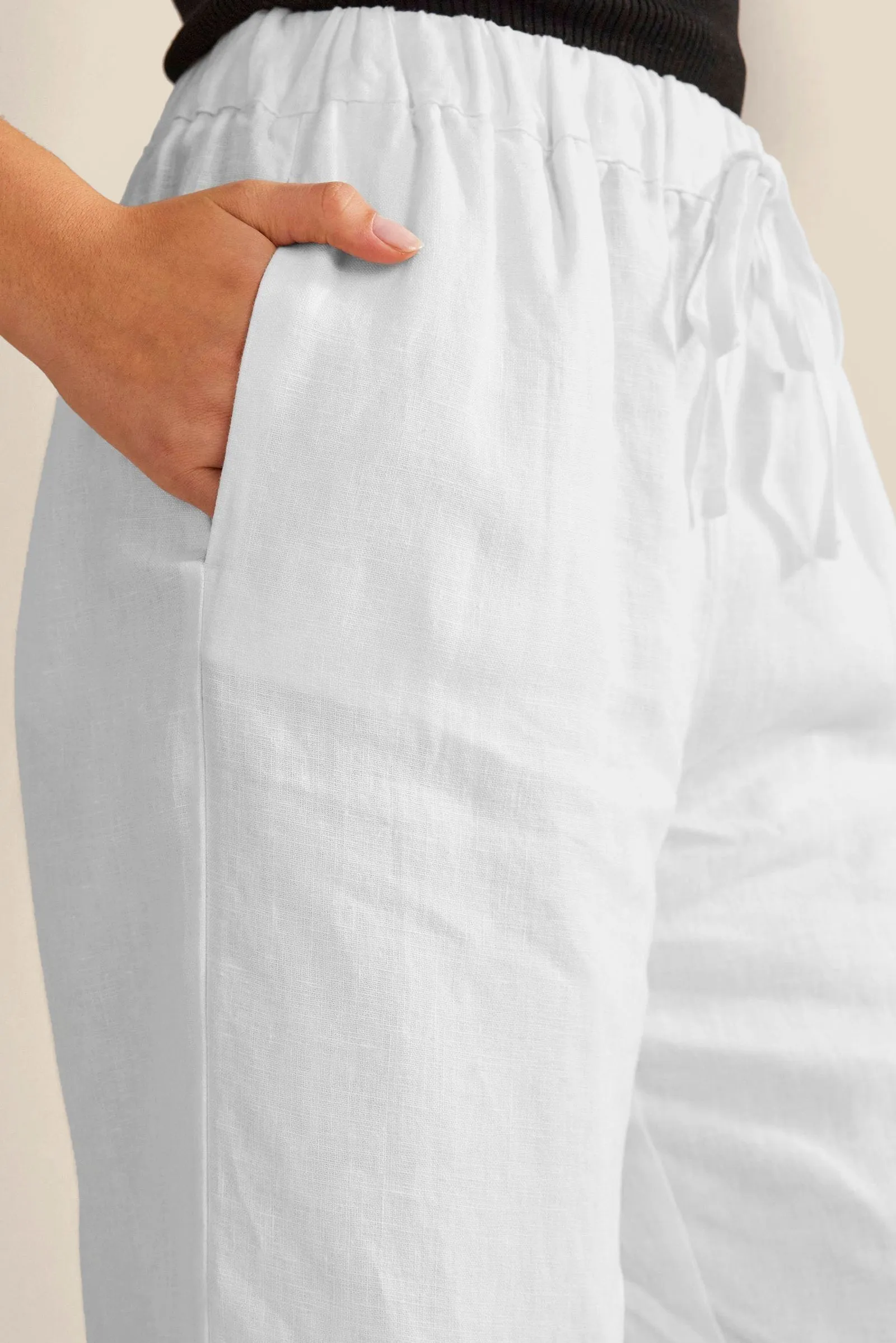 Linen Pull On Trousers