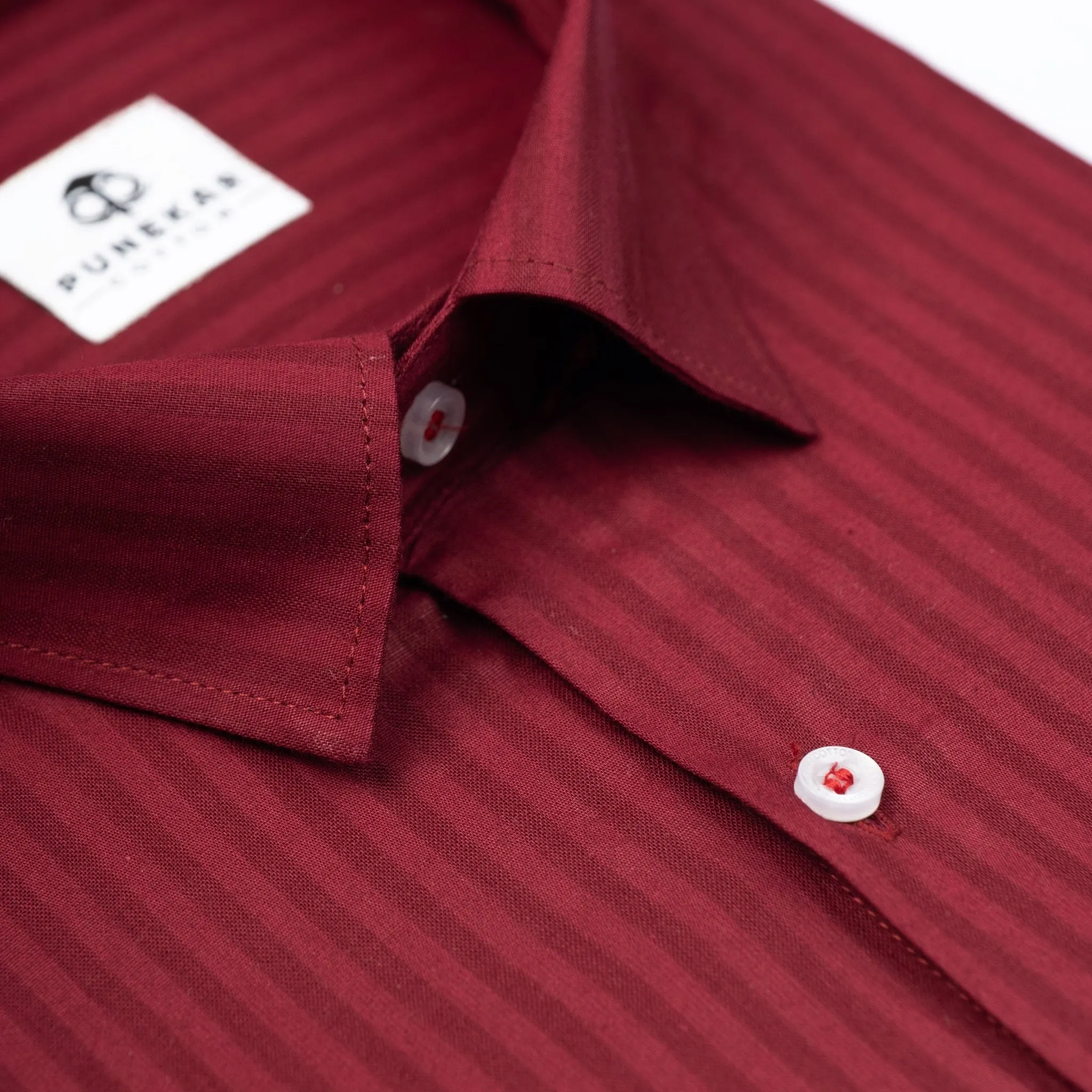 Maroon Color vertical Cotton stripe Shirt For Men