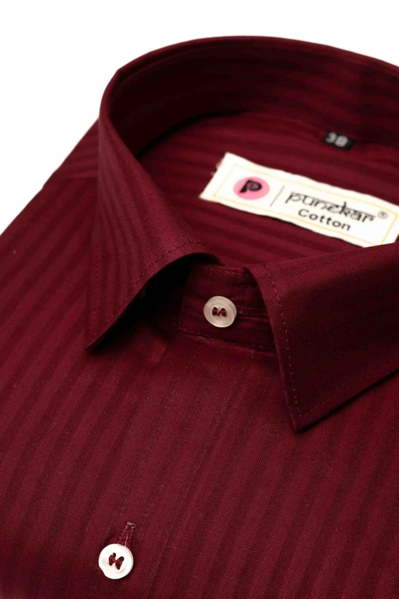 Maroon Color vertical Cotton stripe Shirt For Men