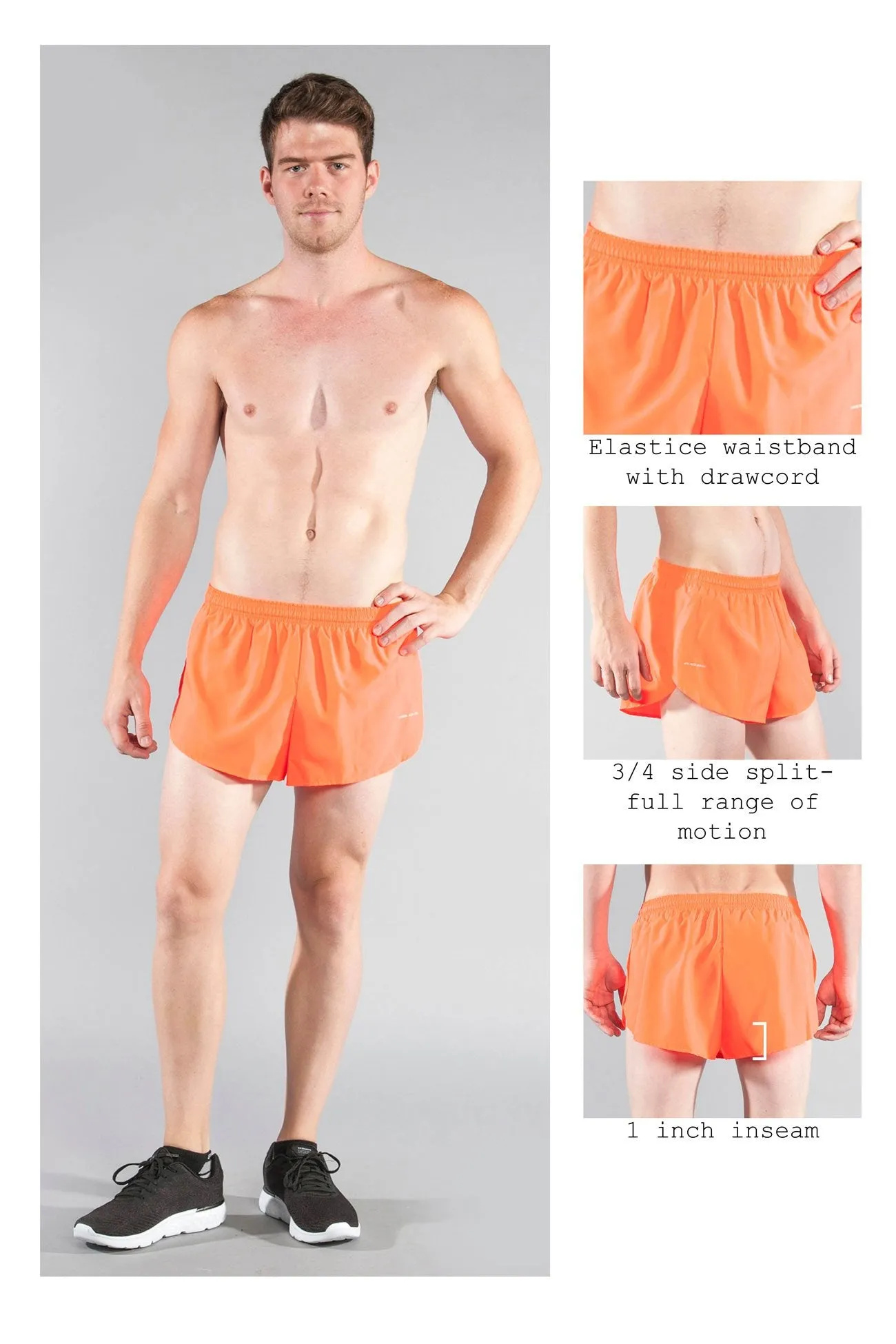 Men's 1" Elite Split Shorts- Neon Sunkiss