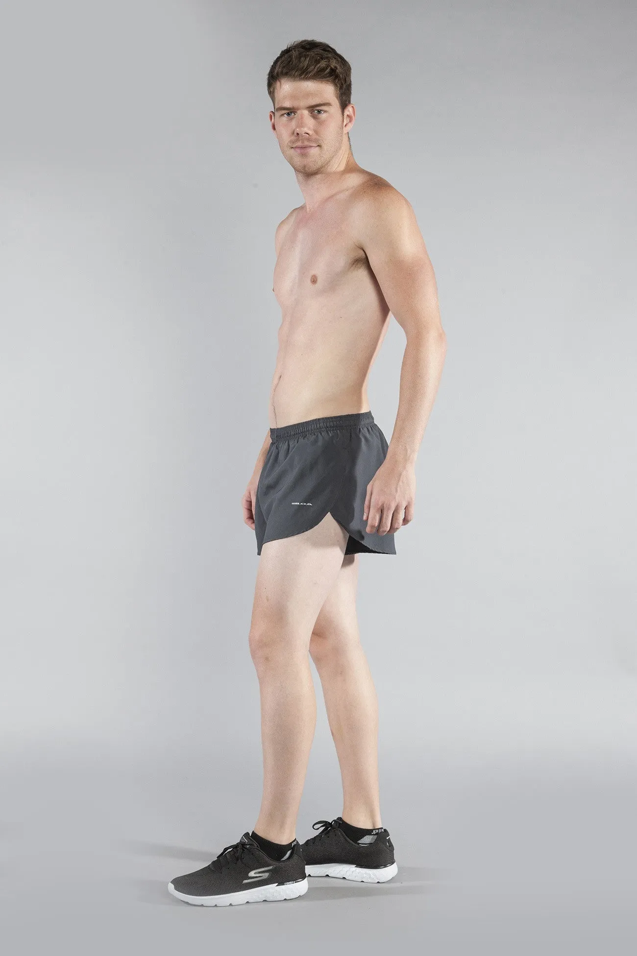 Men's 1" Elite Split Shorts- Titanium