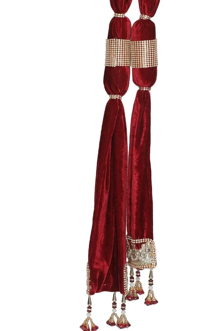 Men's Maroon Velvet Dupatta