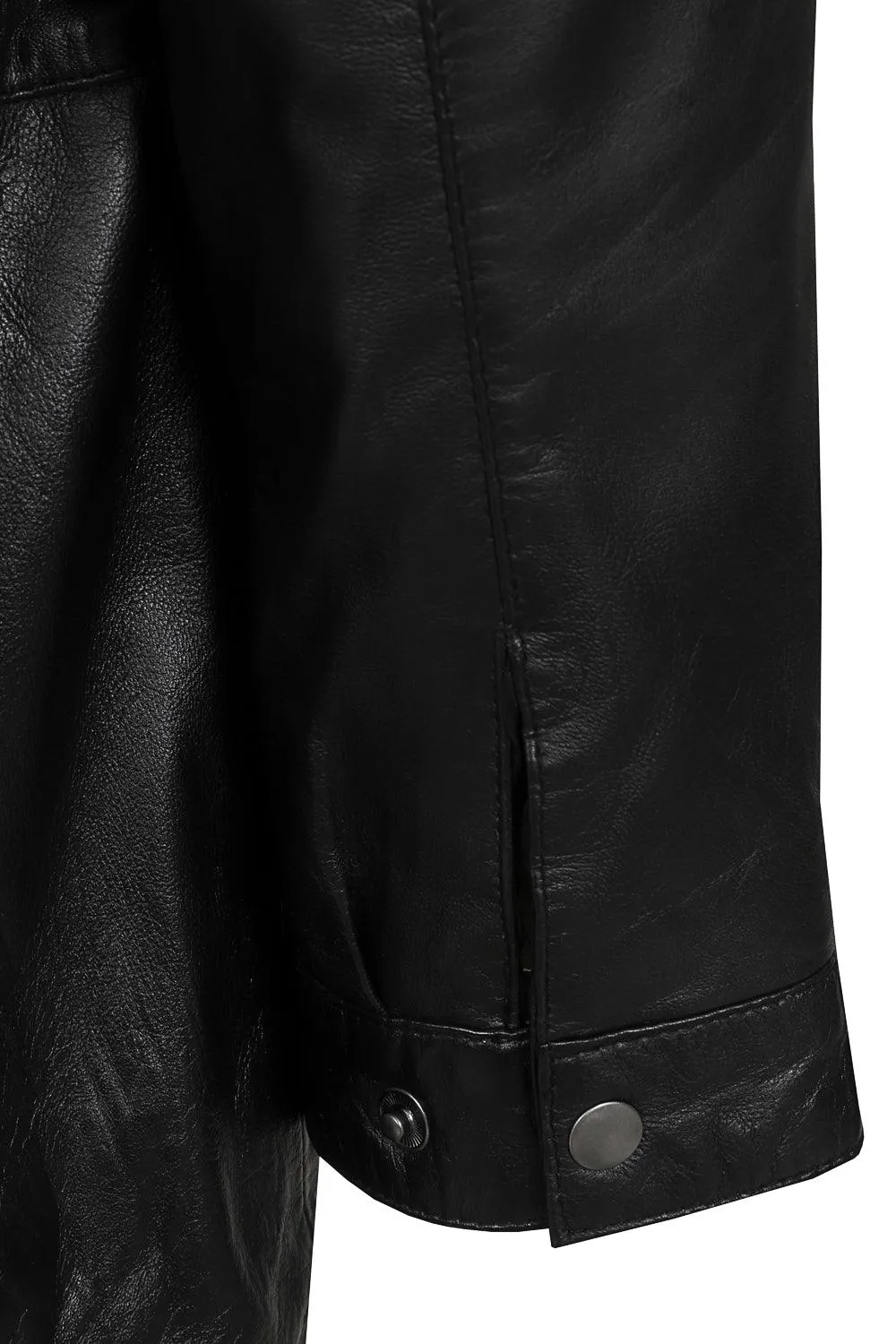 Men's Real Genuine Leather Classic Duffle Coat Jacket with Detachable Hood  - Olly G13