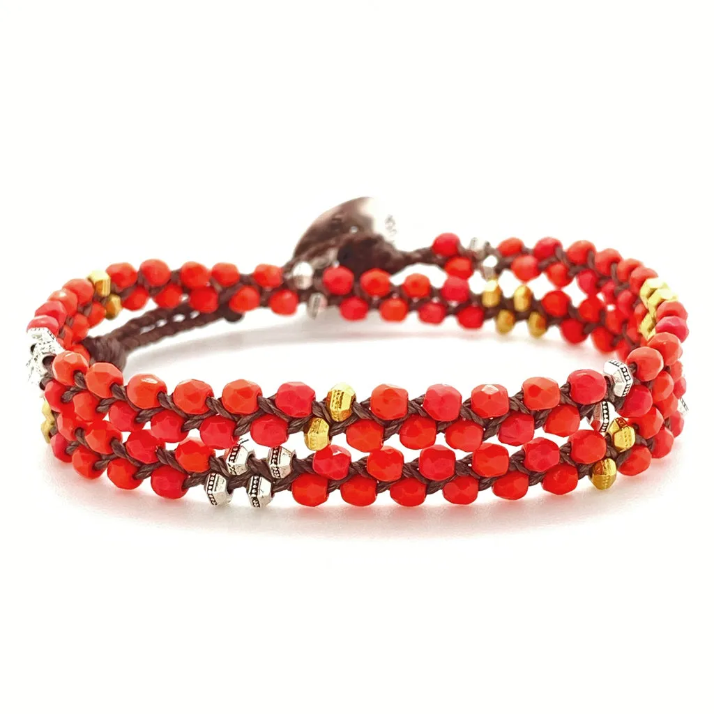 Meridian Wrap Bracelet - Poppy Red