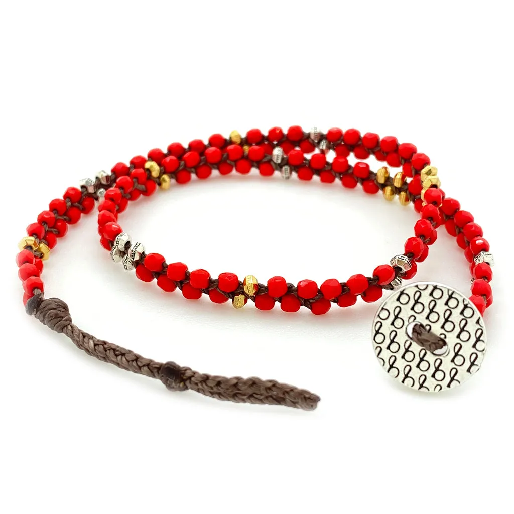 Meridian Wrap Bracelet - Poppy Red