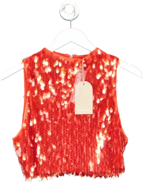 Meshki Orange Savannah Sequin Crop Top UK S