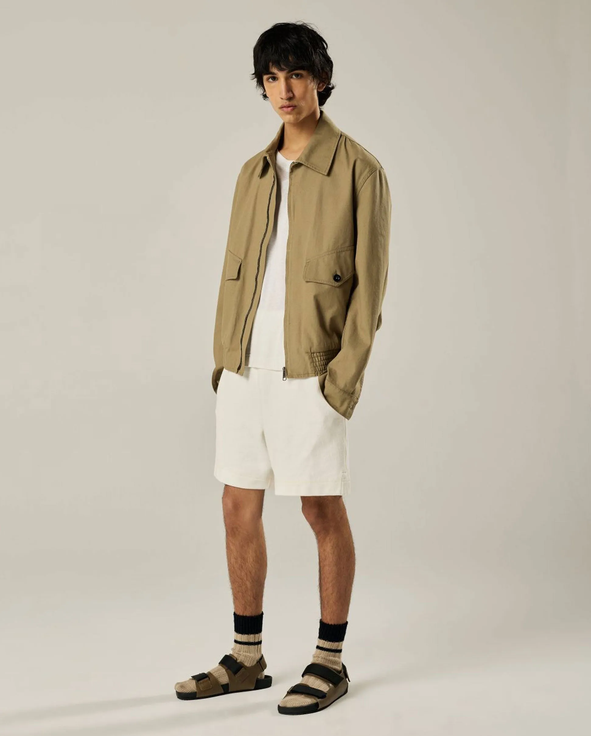 MHL SLANT POCKET BOMBER / GABARDINE SAGE