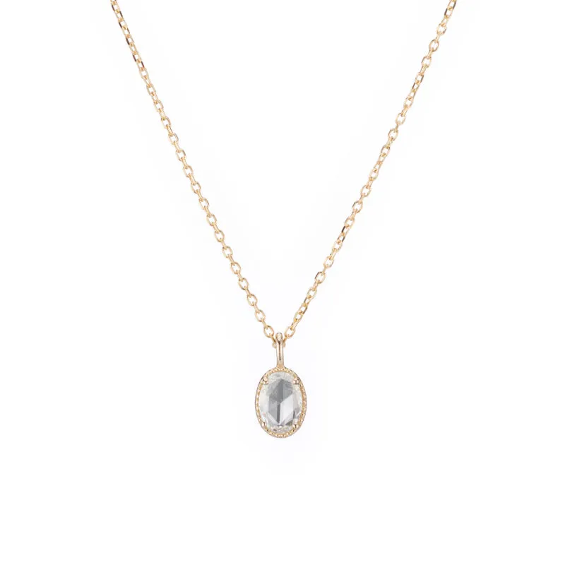 Oval Rose Cut Diamond Necklace