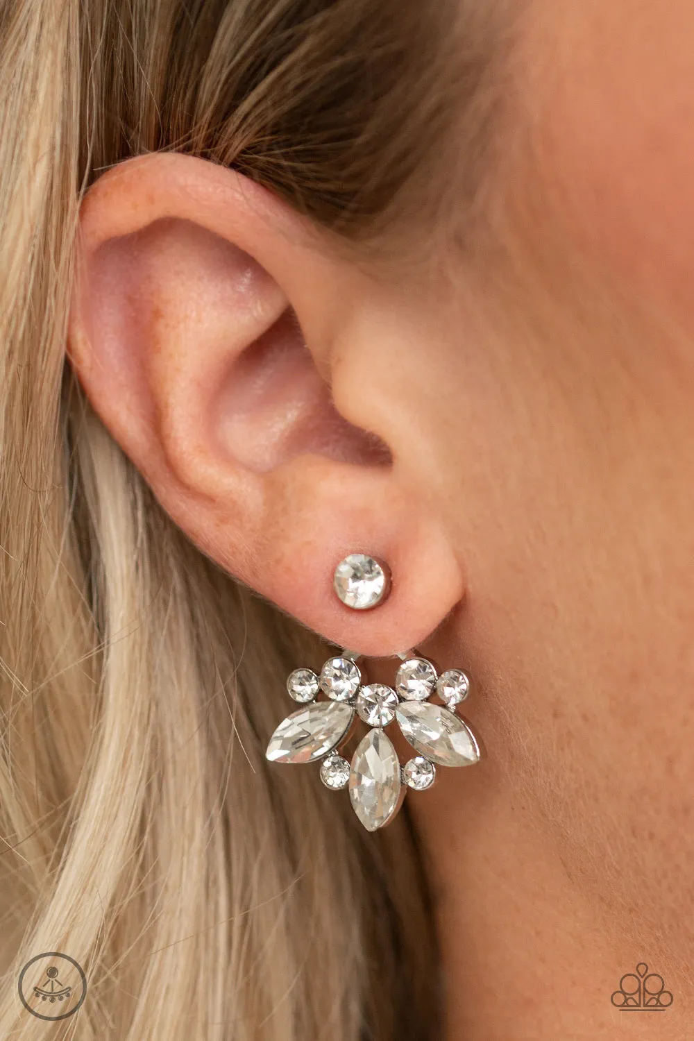 Paparazzi Crystal Constellations - White Jacket Earrings