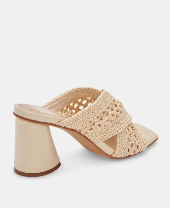 Patch Heels in Vanilla Woven