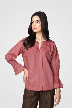 Rosy Bell Sleeve Blouse