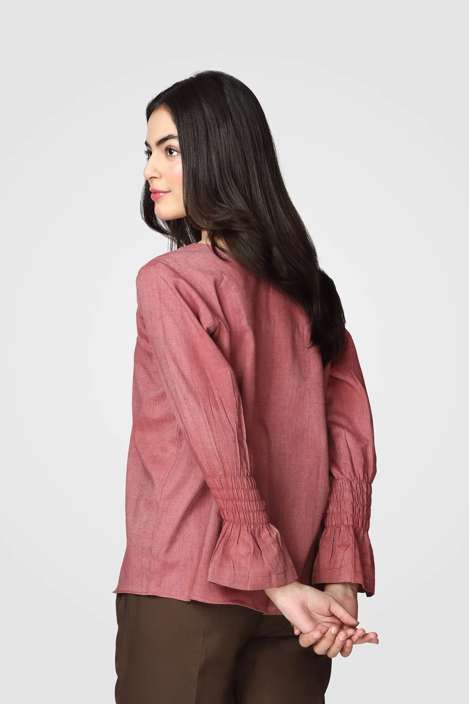 Rosy Bell Sleeve Blouse