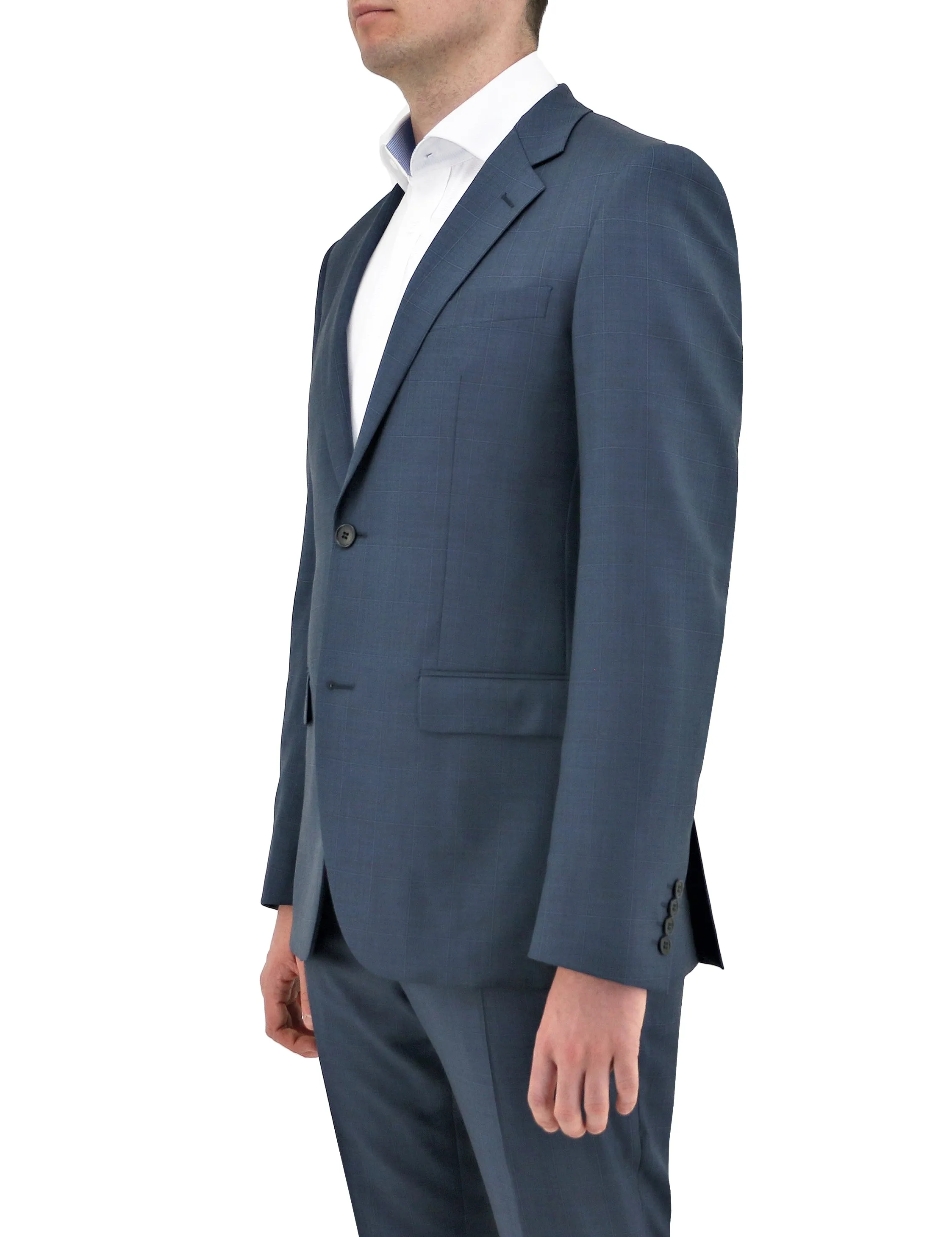 Shape 210 Blue Check Wool Suit Jacket