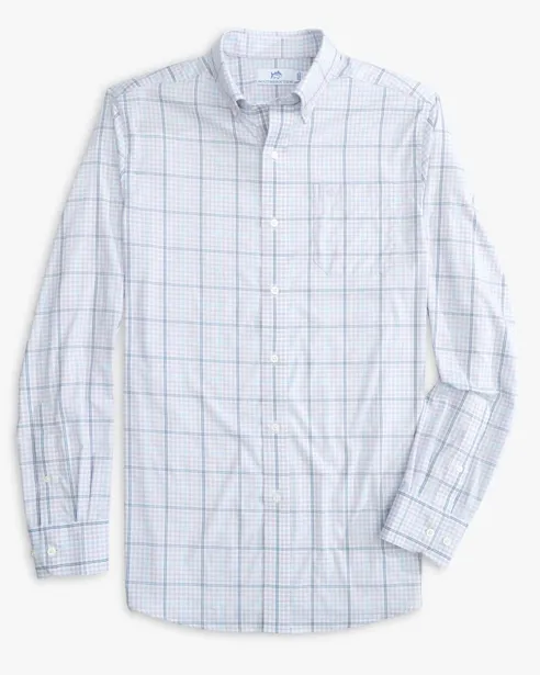 Southern Tide brrr° Intercoastal Rainer Check Long Sleeve Sport Shirt - Orchid Petal